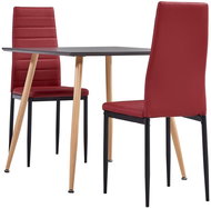 3-piece dining set faux leather burgundy 3054068 - Dining Set
