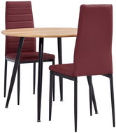 3-piece dining set faux leather burgundy 3054148 - Dining Set