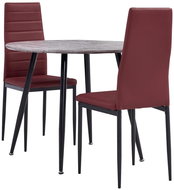 3-piece dining set faux leather burgundy 3054188 - Dining Set