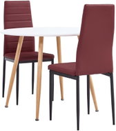 3-piece dining set faux leather burgundy 3054228 - Dining Set