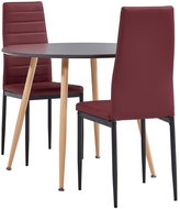 3-piece dining set faux leather burgundy 3054308 - Dining Set