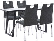 5-piece Dining Set Black Faux Leather 3050078 - Dining Set