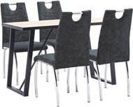 5-piece Dining Set Black Faux Leather 3050430 - Dining Set