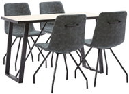 5-Piece Dining Set Synthetic Leather Black 3050462 - Dining Set