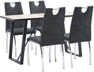 5-piece dining set black faux leather 3050474 - Dining Set