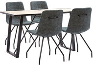 5-piece Dining Set Black Faux Leather 3050506 - Dining Set