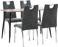 5-Piece Dining Set Black Synthetic Leather 3050650 - Dining Set