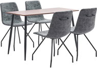 5-piece Dining Set Black Faux Leather 3050682 - Dining Set