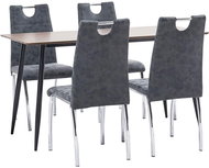 5-piece Dining Set Black Faux Leather 3050694 - Dining Set