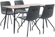 5-piece Dining Set Black Faux Leather 3050726 - Dining Set