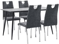 5-piece Dining Set Black Faux Leather 3050912 - Dining Set