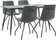 5-piece Dining Set Black Faux Leather 3050944 - Dining Set