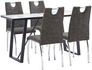 5-piece Dining Set Brown Faux Leather 3050076 - Dining Set