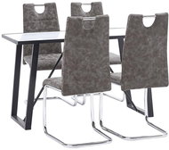 5-piece Dining Set, Brown Faux Leather 3050086 - Dining Set