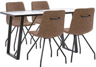5-piece Dining Set Brown Faux Leather 3050116 - Dining Set
