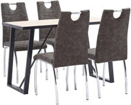 5-piece Dining Set Brown Faux Leather 3050428 - Dining Set