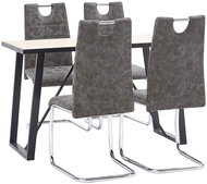 5-piece Dining Set Brown Faux Leather 3050438 - Dining Set
