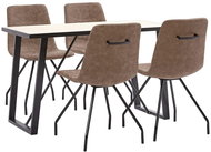 5-piece Dining Set Brown Faux Leather 3050468 - Dining Set