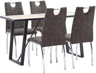 5-piece Dining Set Brown Faux Leather 3050472 - Dining Set