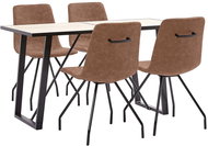 5-piece Dining Set Brown Faux Leather 3050512 - Dining Set