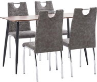 5-piece Dining Set Brown Faux Leather 3050648 - Dining Set