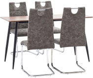 5-piece dining set brown faux leather 3050658 - Dining Set