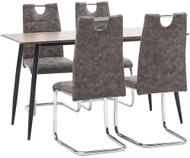 5-piece Dining Set, Brown Faux Leather 3050702 - Dining Set