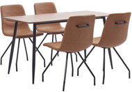 5-piece Dining Set Brown Faux Leather 3050732 - Dining Set