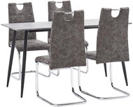 5-piece Dining Set, Brown Faux Leather 3050920 - Dining Set
