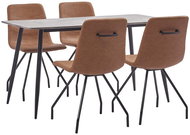 5-Piece Dining Set, Brown, Synthetic Leather 3050950 - Dining Set