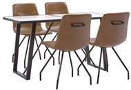 5-piece Dining Set Cognac Faux Leather 3050118 - Dining Set