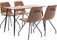 5-piece Dining Set Cognac Faux Leather 3050690 - Dining Set