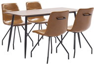 5-piece Dining Set Cognac Faux Leather 3050734 - Dining Set