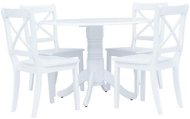 5-piece Dining Set, Solid Rubber Tree, White 276869 - Dining Set