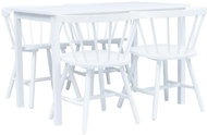5-piece Dining Set, Solid Rubber Tree, White 276872 - Dining Set