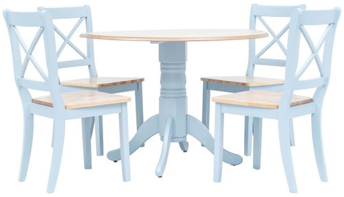 5-piece Dining Set Solid Rubber Tree Grey-brown 276871 - Dining Set - Main image