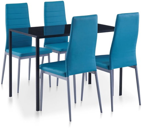 5-piece dining set blue 281703 - Dining Set - Main image