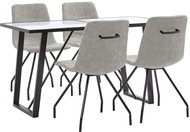 5-Piece Dining Set Synthetic Leather Grey 3050114 - Dining Set