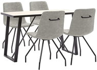 5-piece Dining Set, Grey Faux Leather 3050466 - Dining Set