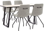 5-piece Dining Set Grey Faux Leather 3050510 - Dining Set