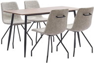 5-piece Dining Set Grey Faux Leather 3050730 - Dining Set