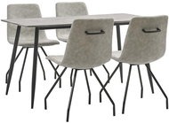 5-piece Dining Set Grey Faux Leather 3050948 - Dining Set