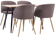 5-piece Dining Set, Textile Brown 3053678 - Dining Set