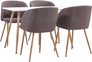5-piece dining set textile brown 3053758 - Dining Set