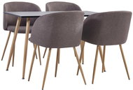5-piece Dining Set Textile Brown 3053798 - Dining Set