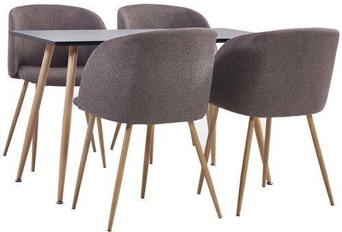 5-piece Dining Set Textile Brown 3053798 - Dining Set - Main image