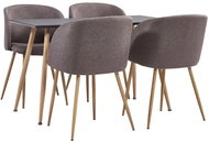 5-piece Dining Set, Textile Brown 3053838 - Dining Set