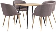5-piece Dining Set, Textile, Brown 3053919 - Dining Set