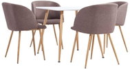 5-piece Dining Set Textile Brown 3053999 - Dining Set