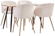5-piece Dining Set, Textile, Cream 3053676 - Dining Set